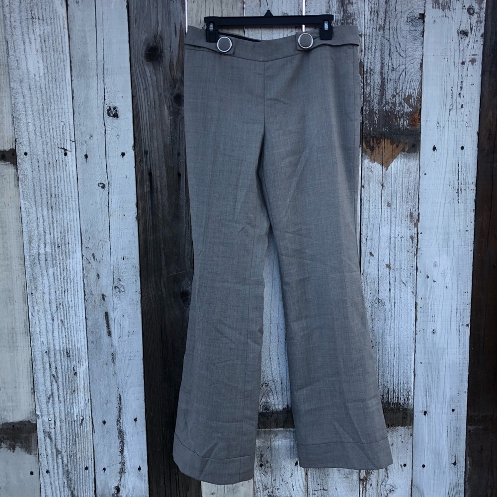 Tory Burch Cuffed Flare Wool Blend Pants Button